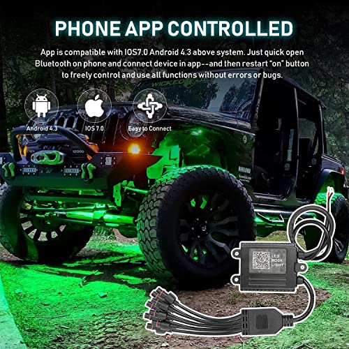 Rgb Led Rock Lights, Ychow-Tech 8 Pods Underglow Multicolor Neon Light Pod With Bluetooth App Control Timing Function, Music Mode Wheel Well Light For Truck Atv Utv Rzr Suv #TOP2