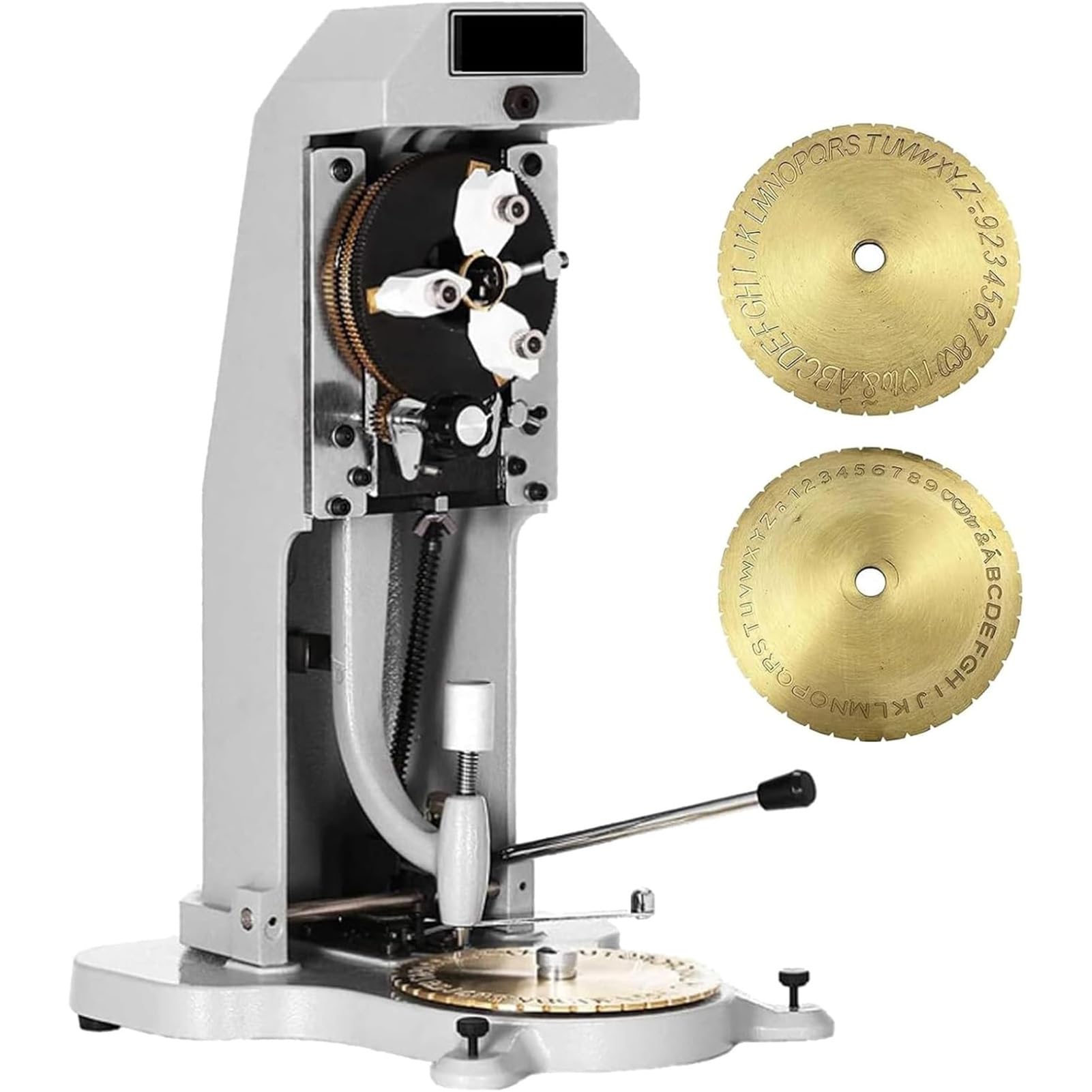 Joyfitness Ring Engraver with Double Sided Dial, Inner Ring Engraving Tool, 2 Fonts Selection and 1.5mm-2.0mm Letter Blocks, Manual Engraving Machine for Jewellery Personalization
