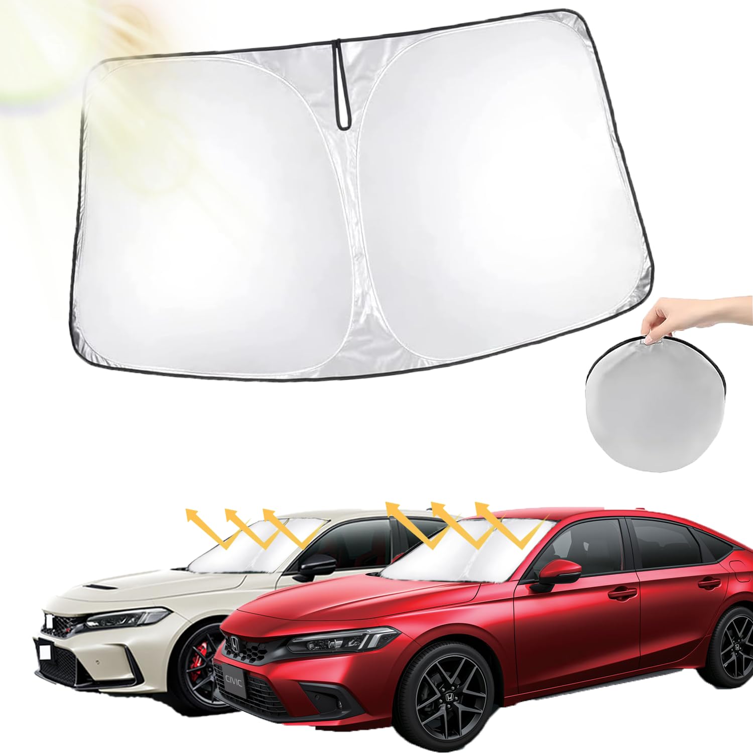 【最終値下げ】CoverCraft 専用設計サンシェード ホンダ シビックFL5 covercraft CoverCraft 正規品 専用設計 サンシェード シルバー