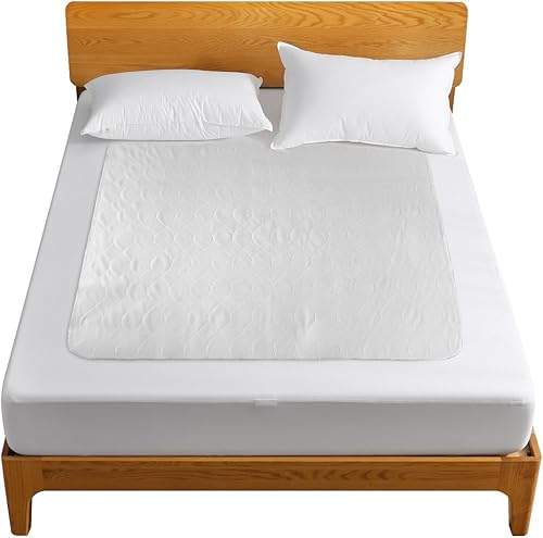 Miniatura 9 de Bamuho Almohadillas de cama para incontinencia lavables con 4 capas de protección, almohadillas de cama impermeables grandes, paquete de 2 unidades