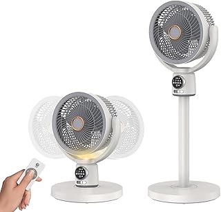 【2025最強モデル&静音&節電モデル】サーキュレーター 扇風機 DCモーター強力 左右首振り+上下手動調整 USB給電 風量5段階調節 パワフル送風 静音 リモコン付き タイマー機能 4段高さ調整可能 1台多役 換気 空気循環 部屋干し 梅雨 除湿 衣類乾燥 日本語取扱説明書付き 6-30畳 対応