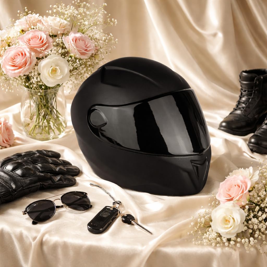 Unique Adult Cremation Urn for Ashes Fitting Tribute to Any Biker (Black)