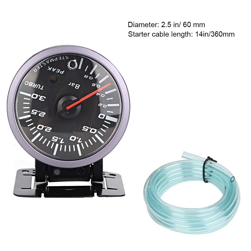 KSTE 2,5 pulgadas 60mm 3,0 Bar LED coche Modificación Turbo Boost Gauge Medidor puntero DC12V