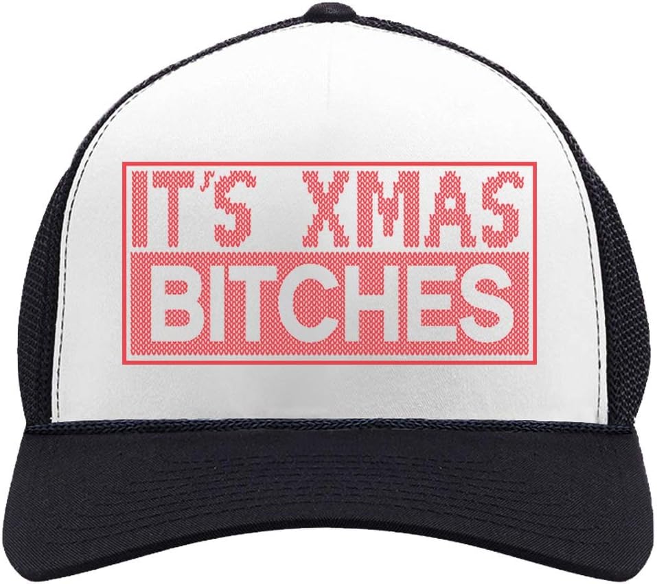 Tstars It's Xmas Bitches Funny Holiday Ugly Christmas Party Trucker Hat Mesh Cap