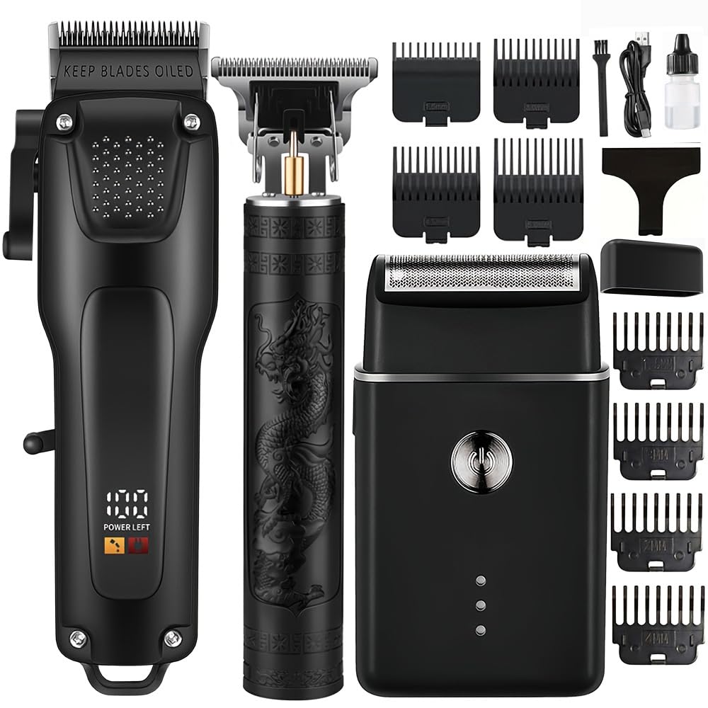Hair Clippers for Men, 3-in-1 Haircut Kit with Trimmer & Foil Shaver