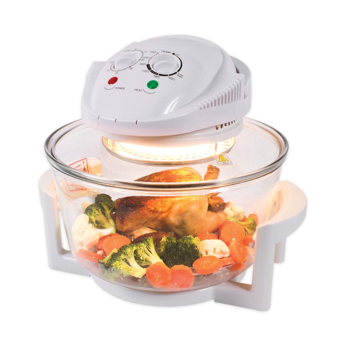 Quest 43890 Halogen Oven Low Fat Fryer Glass Housing,12L, 1400 Watt, White, 1300 W