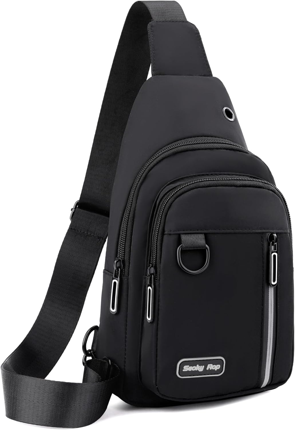 Seoky Rop Sling Bag for Women Men One Shoulder Crossbody Bag Backpack Fanny Pack Cross Body Bags for Travel Day Trip Black