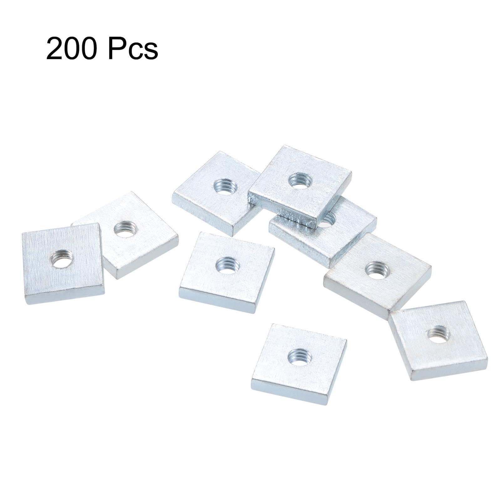 Tool Parts and Accessories Square Nuts M4x13mmx3mm Zinc-Plated Metric Coarse Thread Assortment Kit 200pcs (#CN-140824-14105)
