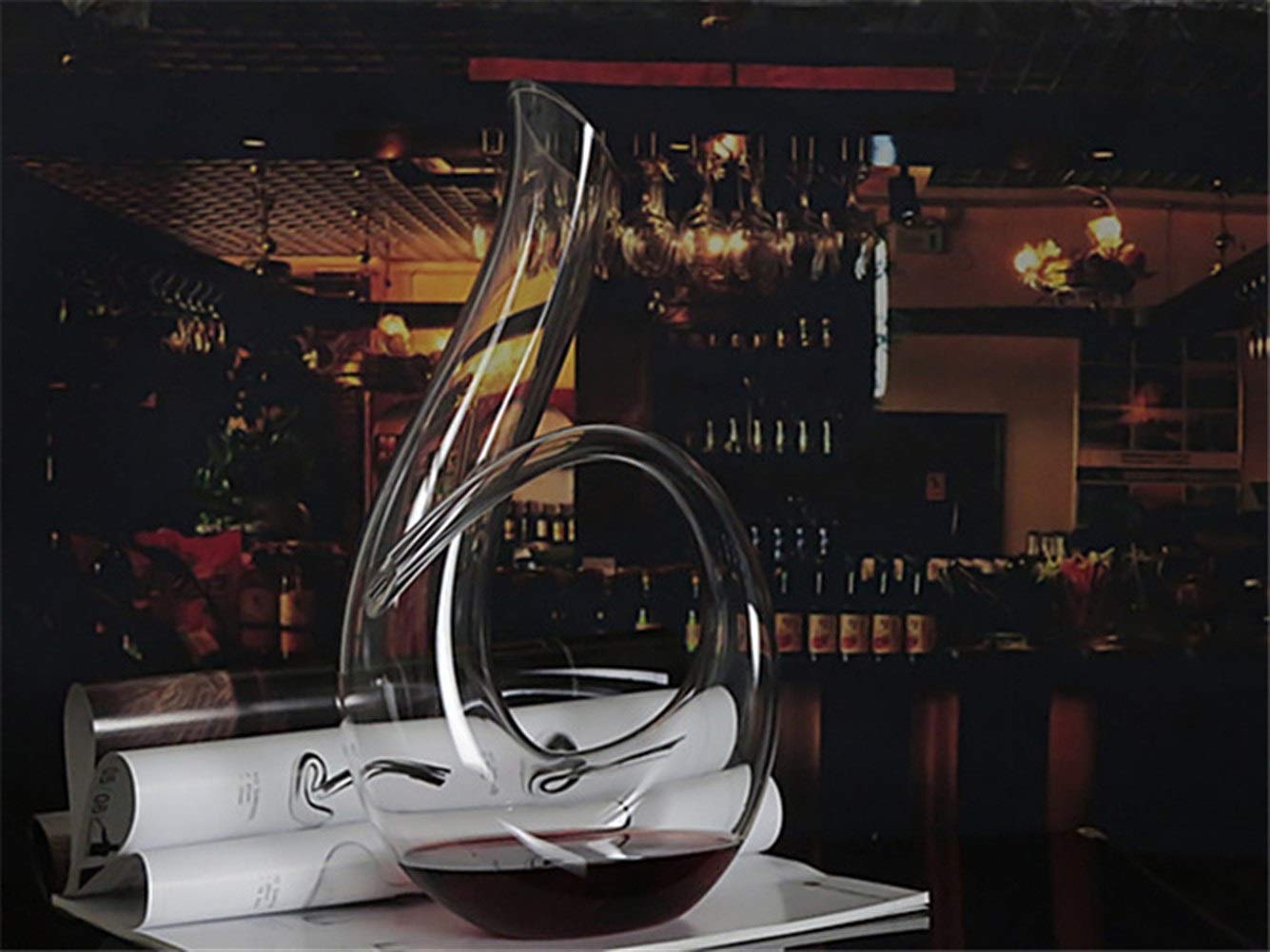 Jarra de Cristal Hecha a Mano Vertedor de Vino Tinto Jarra de Decantación de Vidrio para Bar Botella de Agua Vasos de Regalo (Color : 1)