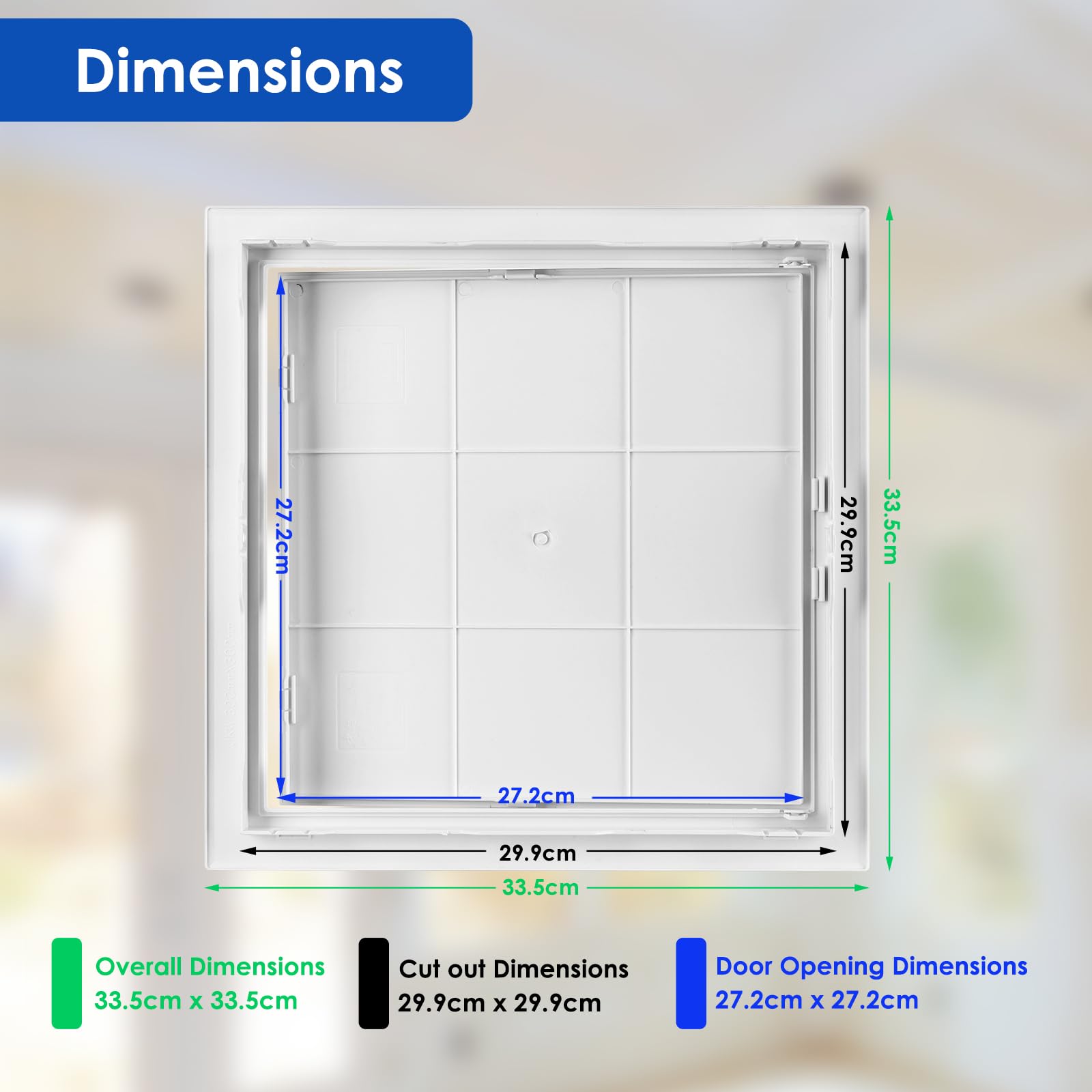 Access Panel 300x300 mm- Paintable Easy Access Doors with Hidden Hinges - Image 2