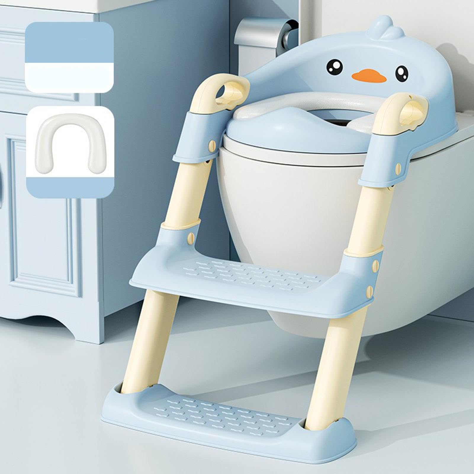 Scaletta per WC per bambini, pieghevole, antiscivolo, scaletta per WC con scaletta, comoda per bambini e bambine