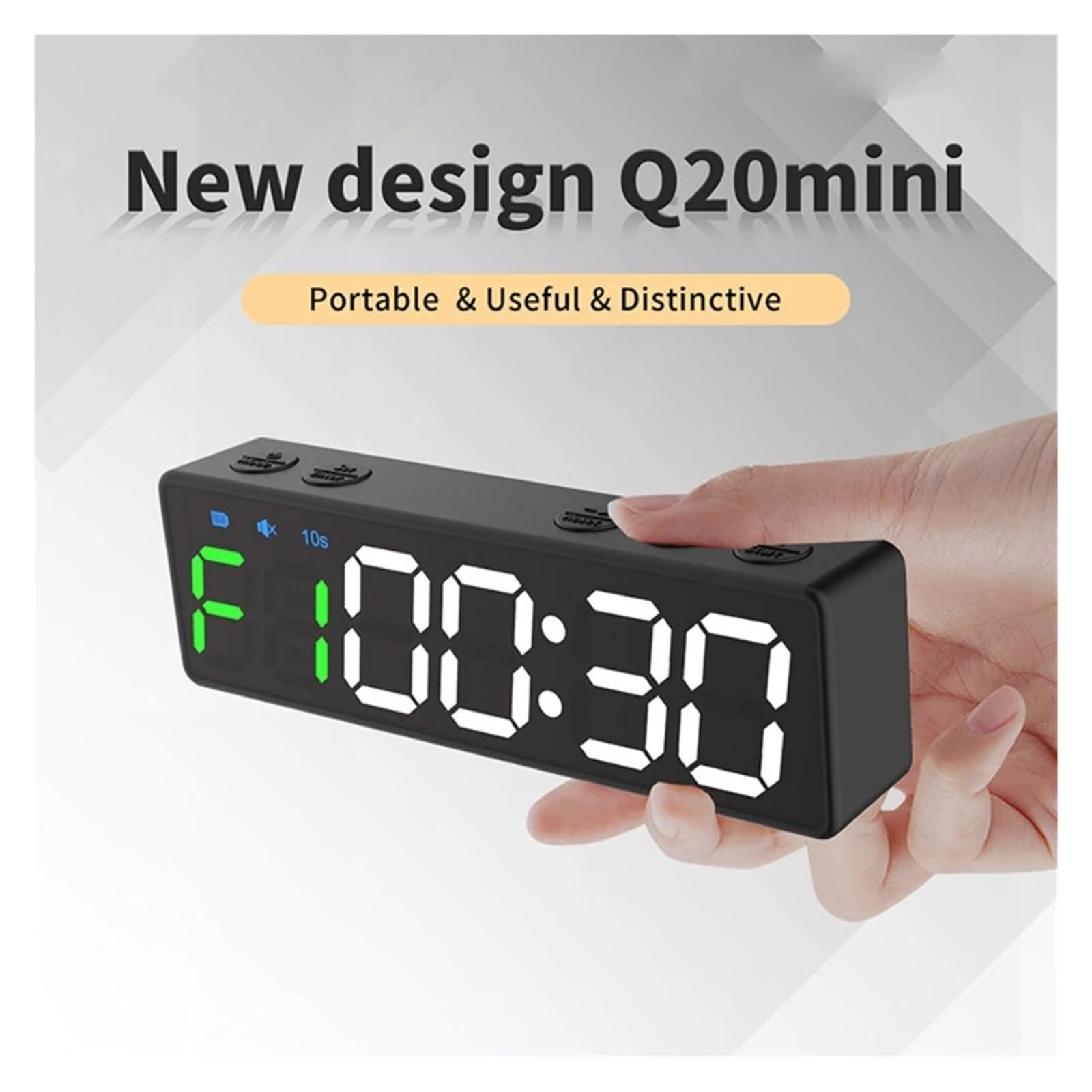 Timer palestra, Orologio timer da palestra, allenamento, orologio a intervalli, cronometro, conto alla rovescia/su, a LED, for fitness all'aperto(1)