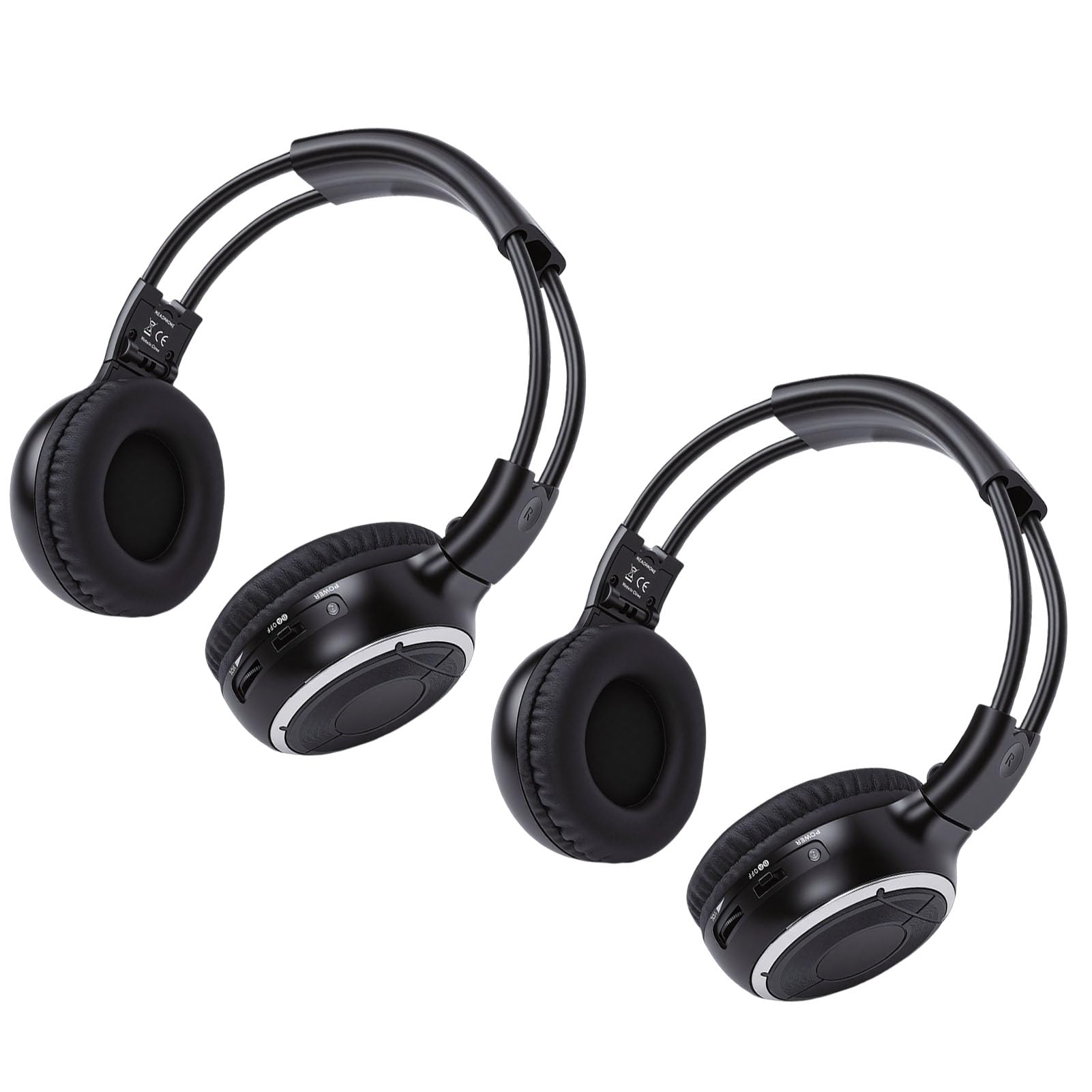 Sxhlseller Paquete de 2 Auriculares Inalámbricos IR para Sistemas de Entretenimiento Trasero de Coche, Interruptor A/B de Doble Canal, Ajuste Universal para Suburban Tahoe Town & Country Pacifica