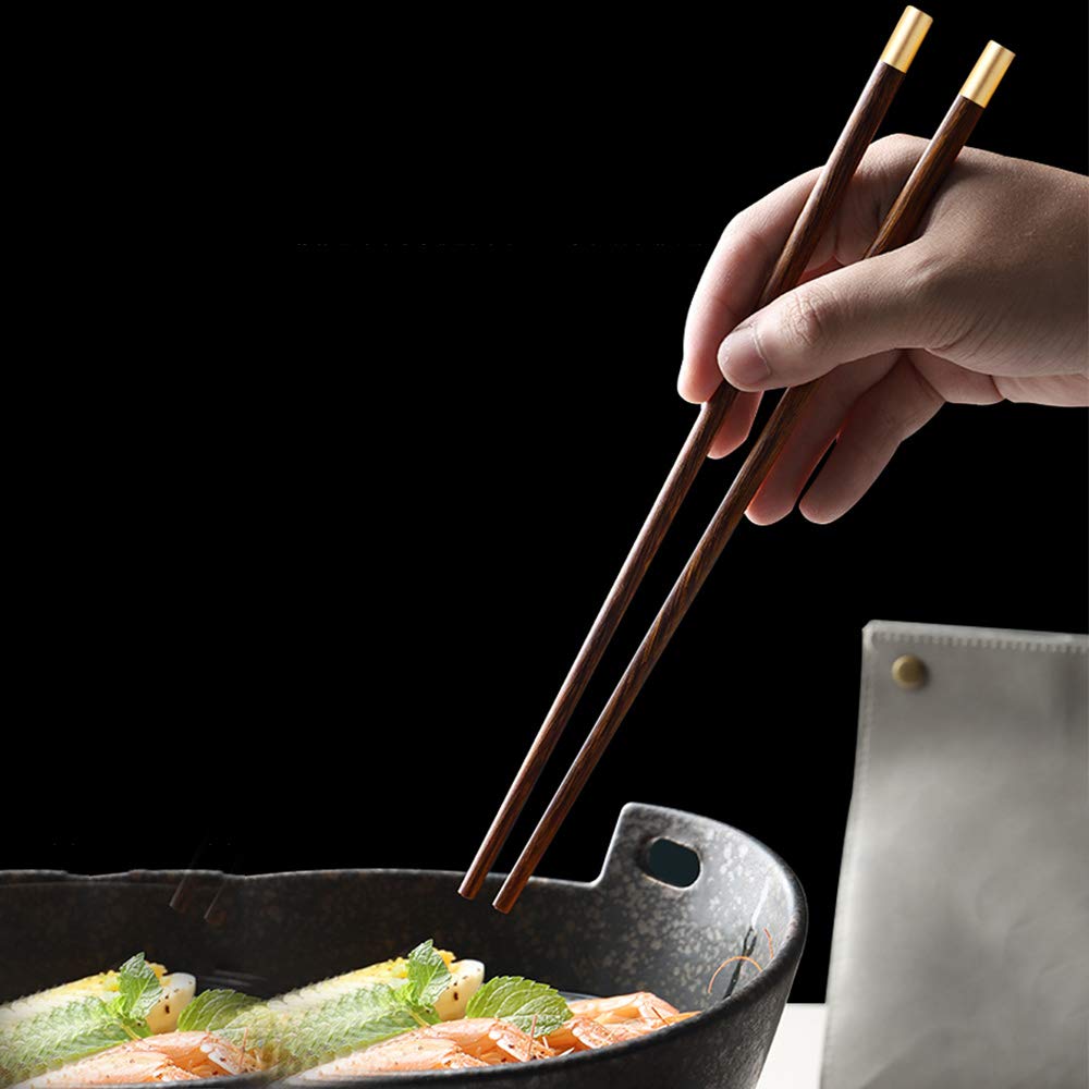 Juego de regalo de palillos de madera japoneses con estuche, palillos de sushi reutilizables, palillos chinos de lujo de madera natural, palillos antideslizantes, palillos aptos para lavavajillas B