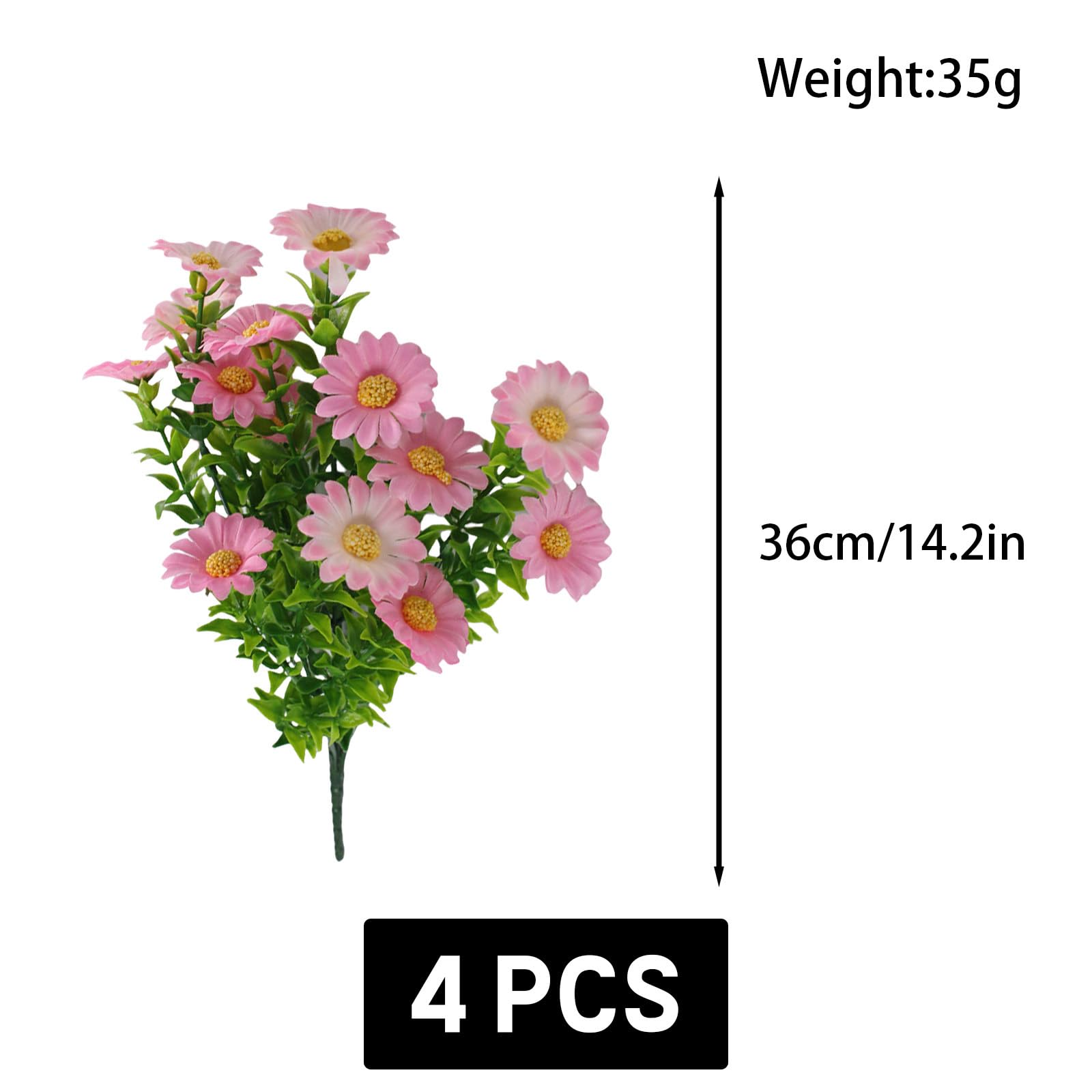 astylishome Small Artificial Flowers Outdoor UV Resistant Flower Faux Autumn Plants for Fall Decoration Window Farmhouse Indoor Outside Decor Pink Yellow Purple 2014 - Image 3