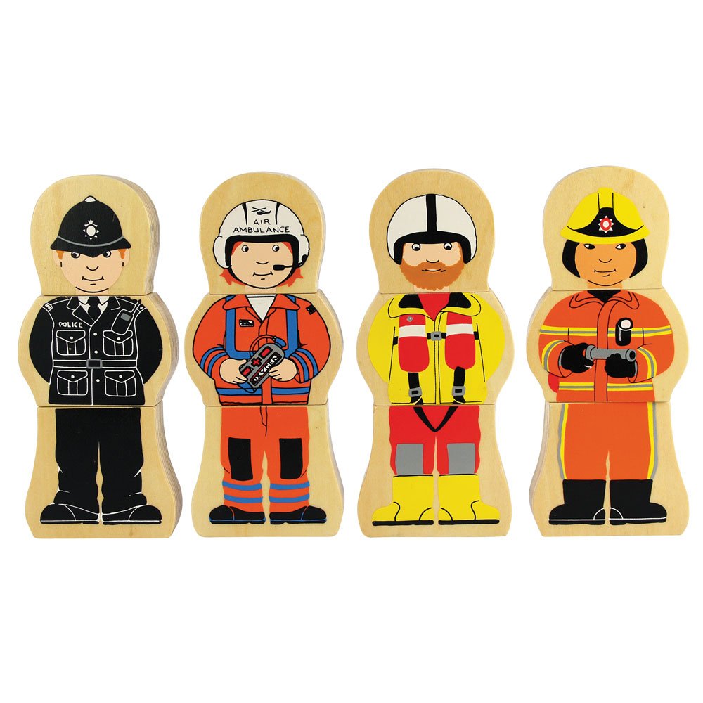 Bigjigs Toys „Menschen, Die Uns Helfen“ Puzzle – 6-teiliges Holz-Puzzle Mit Rettungskräften Für Kinder Ab 12 Monaten