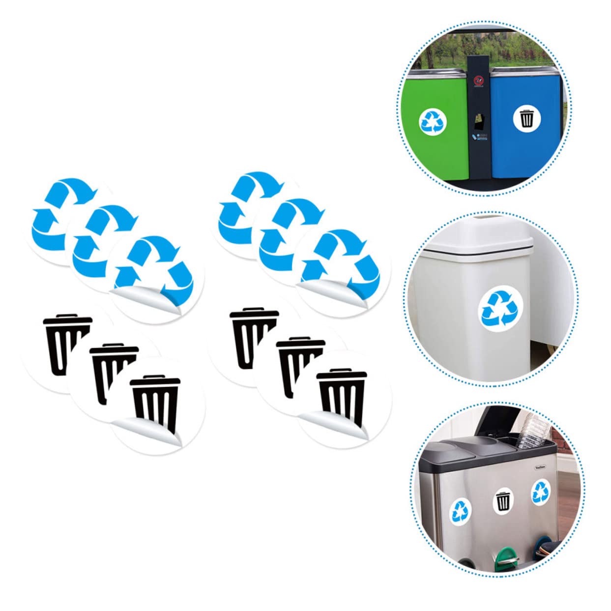 LALAFINA 60pièces Autocollants De Classification Des Déchets Étiquettes Pour Poubelles Reciclables Autocollants De Tri Des Déchets Adhésifs Étanches Pour Intérieur Et Extérieur