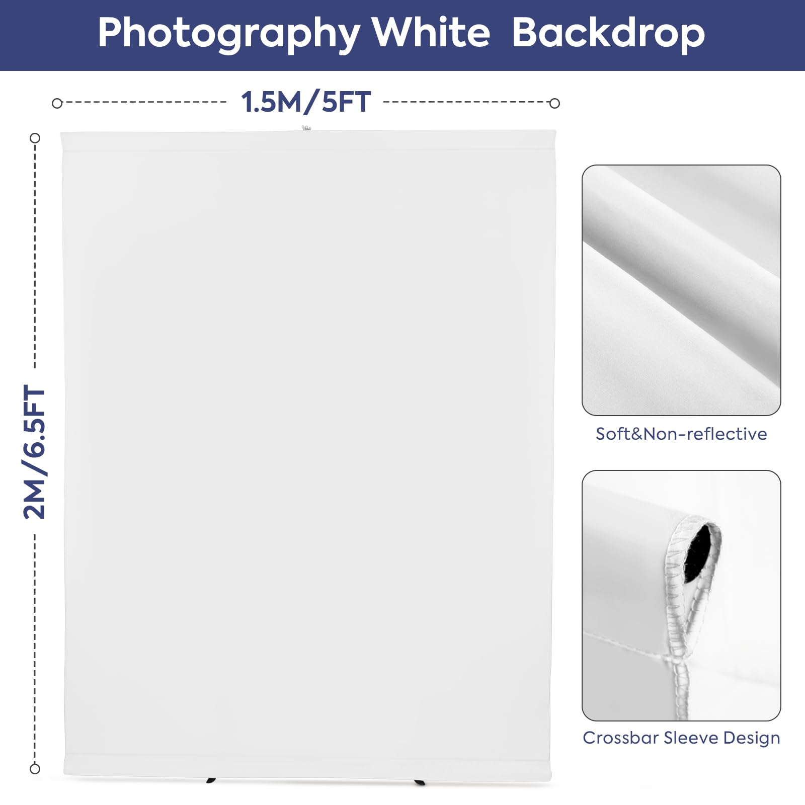 Fotohintergrund Weiß 1,5x2m - Abwaschbare Backdrop Für Studio Und Video