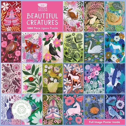 Adult Sustainable Jigsaw Puzzle Lee Foster-Wilson Animals: 1000-pieces. Ethical, Sustainable, Earth-Friendly