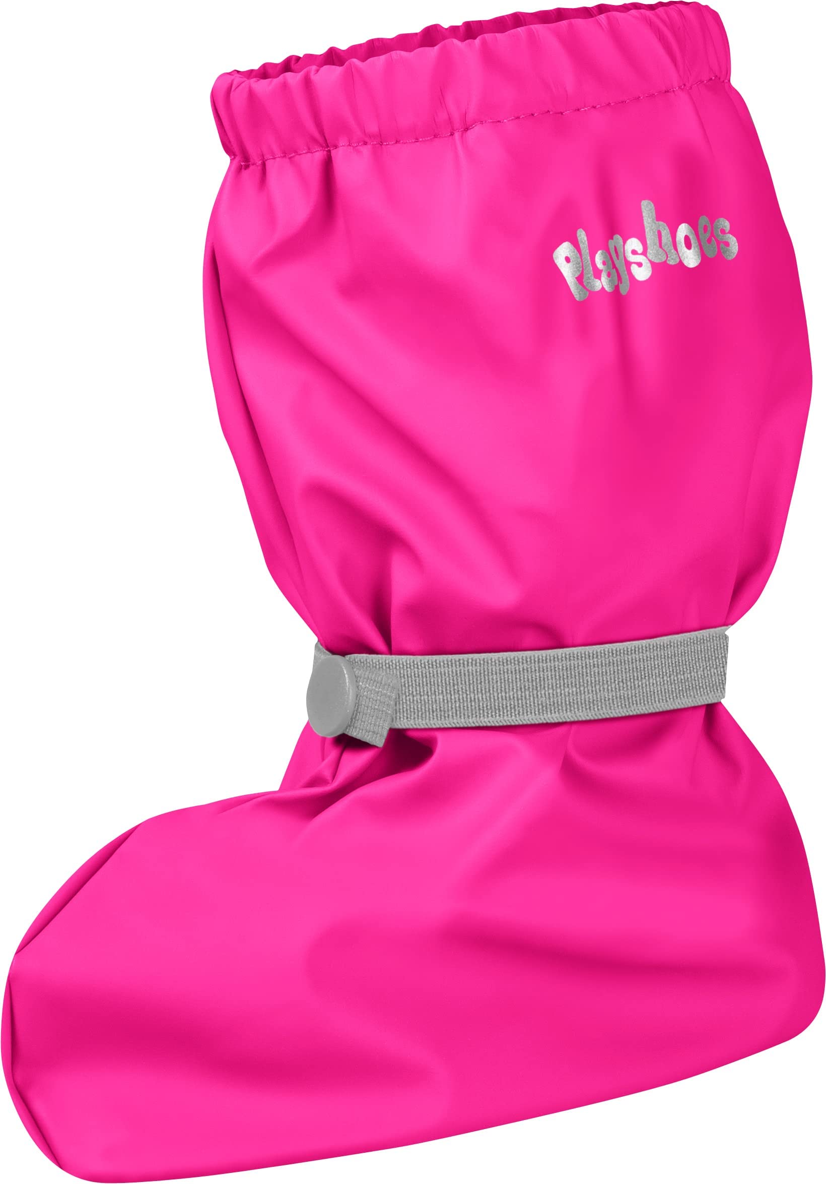 Playshoes Unisex Kids Waterproof Footies with Fleece Lining Pantuflas, Neon Pink, Medium UK Child