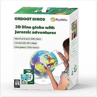 PlayShifu Interactive Dinosaur Toys - Orboot Dinos (Globe + App) 50 Dinosaurs, 500+ Facts | Educational Dinosaur Toys For Kids 5-7 | 4 5 6 7 8 year old Birthday Gifts (Works with tabs/mobiles)