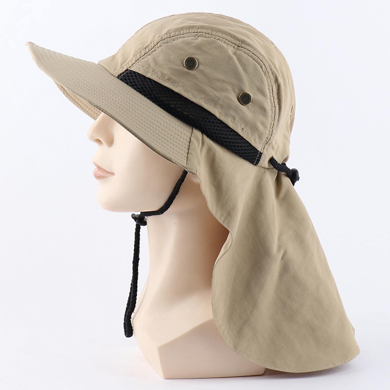 Sombrero de pescador, sombrero de sol para mujeres y hombres, sombrero casual con solapa para el cuello, al aire libre, ala larga, sombrero de pesca, transpirable