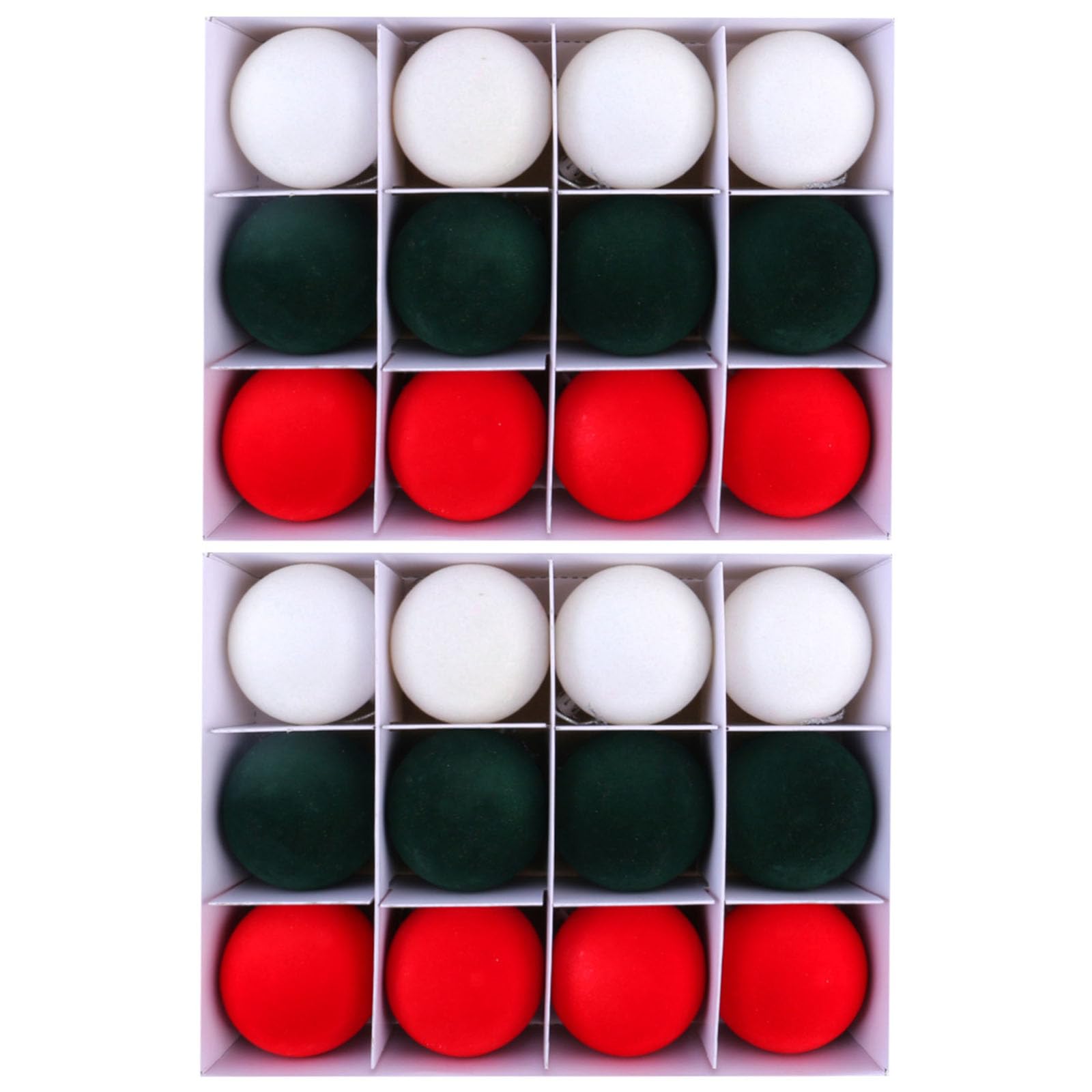 Jazuaiao 24Pcs Velvets Flocking Hanging Ornaments for Christmas Tree Multicolors Baubles Indoor Outdoor Decoration Shatterproof Velvets Sphere