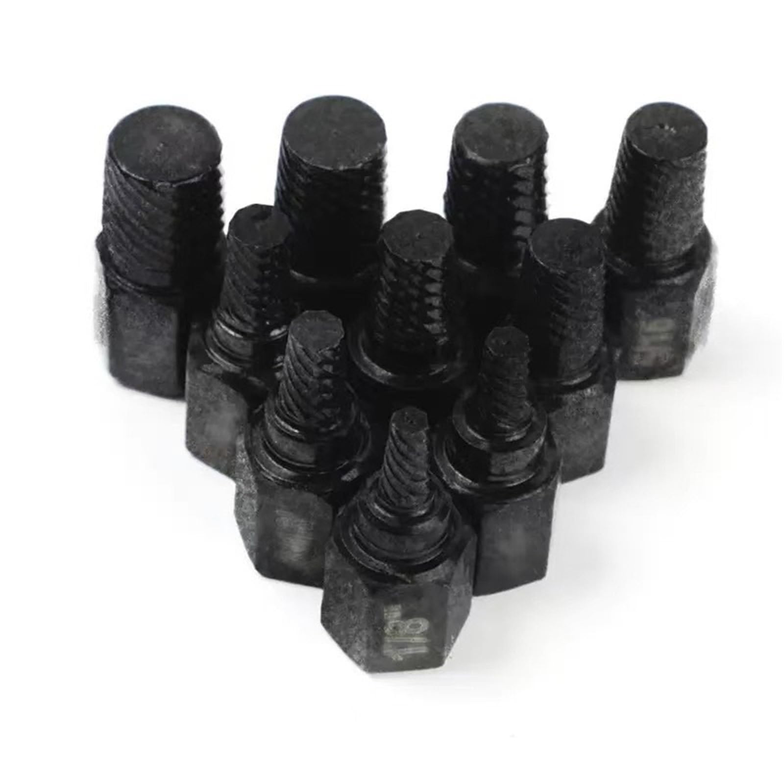 Estrattore for bulloni arrotondati in lega di acciaio al cromo-molibdeno, set di estrattori for bulloni a testa esagonale multi-scanalata, kit di 10 pezzi for l'estrazione di viti(Blackening)