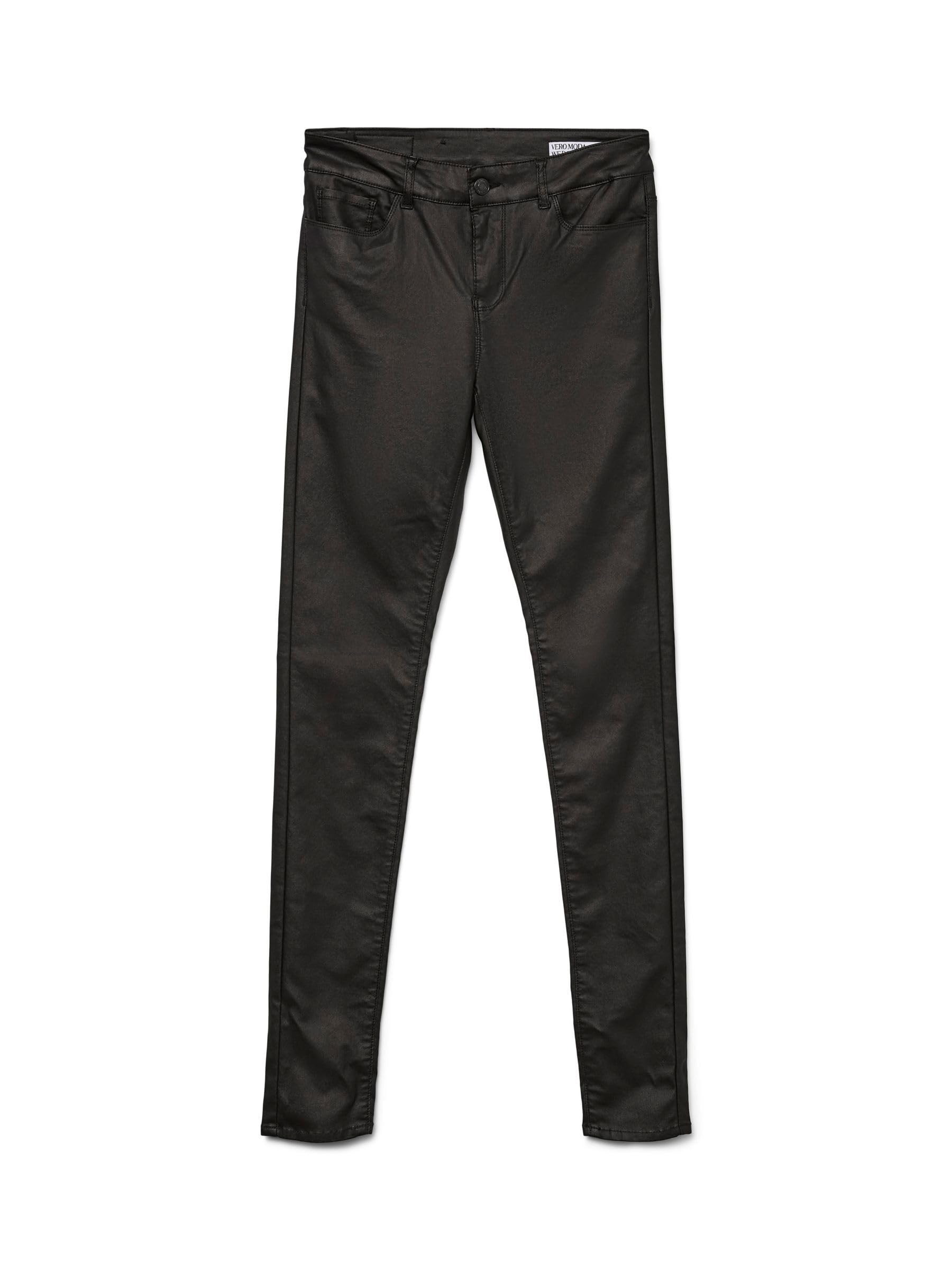 Vero Moda Petite VMSEVEN SMOOTH PANT - Broek - black/zwart