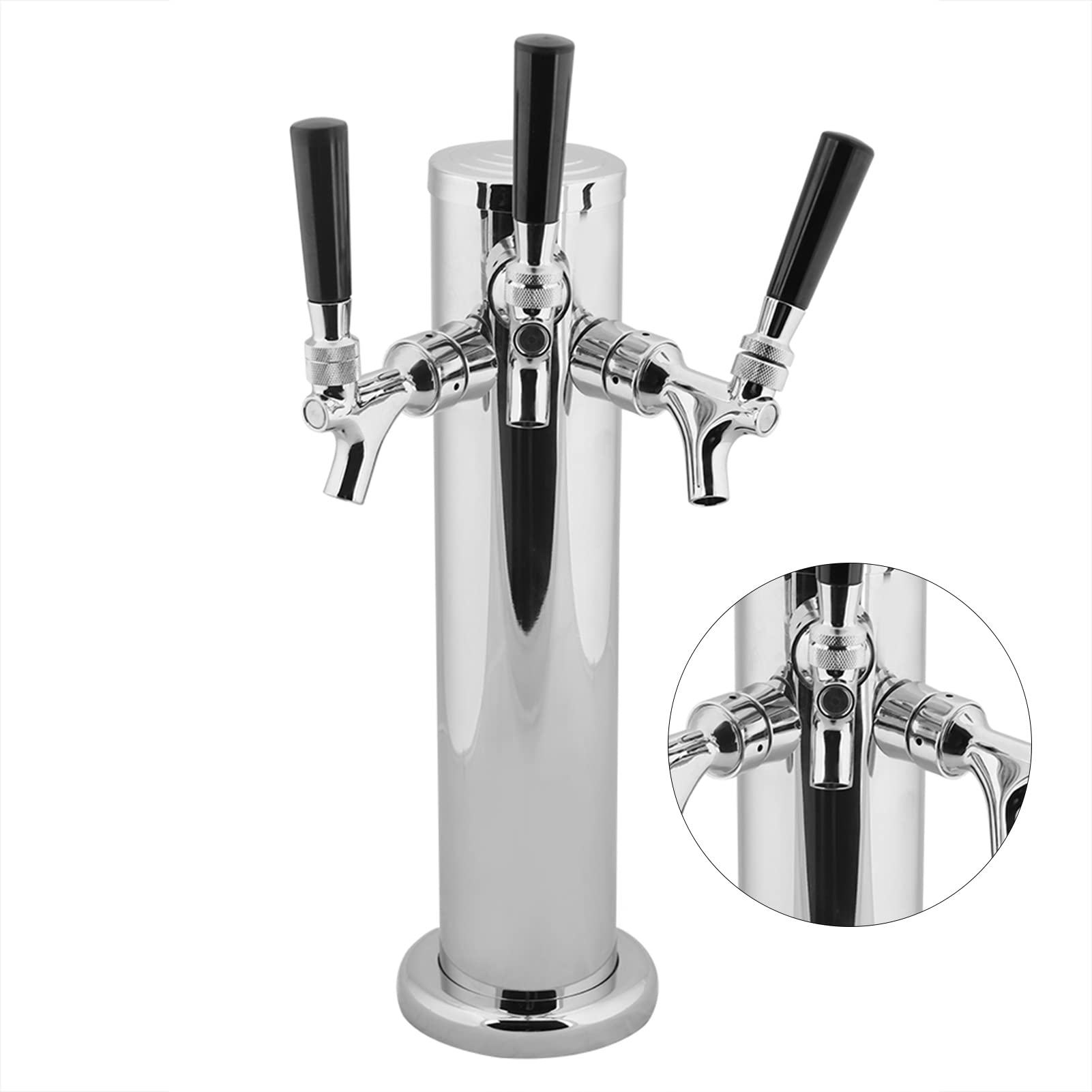 Torretta erogatrice di birra a triplo rubinetto, erogatore a torre di birra alla spina, distributore di birra alla spina a triplo rubinetto in acciaio inossidabile con 3 rubinetti per bar Kegerator pe