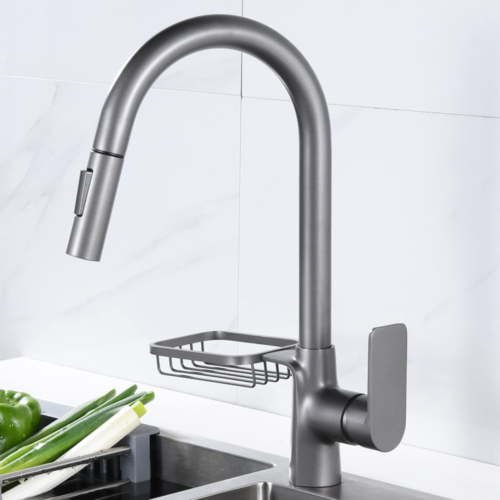 Grifo de fregadero de cocina con rociador extraíble antilsalpicaduras
