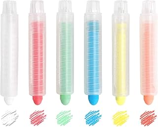Childrens Drawing Chalks Kids Toddlers Colored Dustless Chalk Teachers Kids School Office Drawing Chalks Kids Activity Indoor Outdoor Toys Blackboard Chalk Artwork Chalk Stencil Set Non-Toxic 6PCS