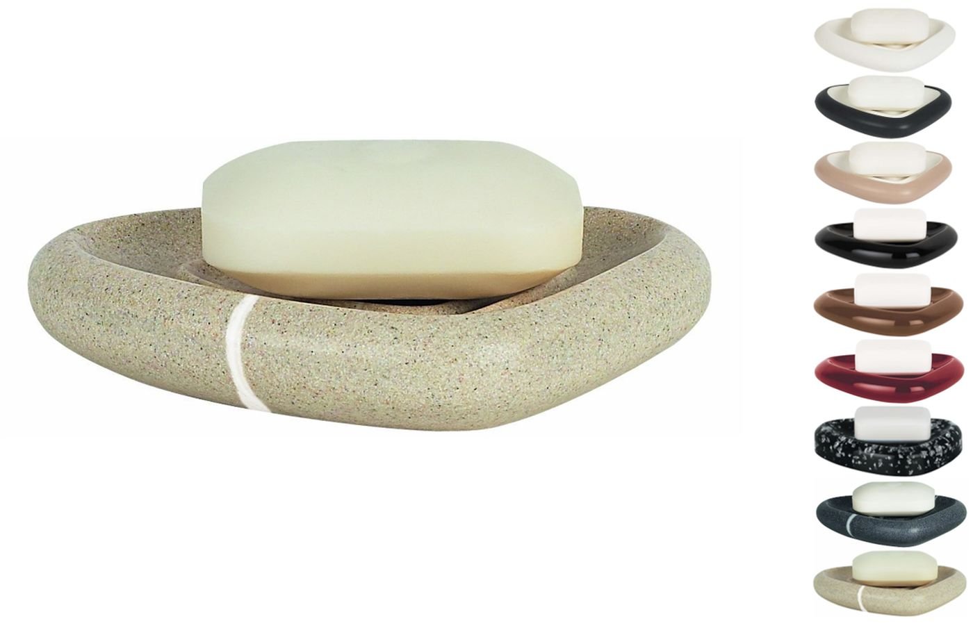 Spirella Sand Etna Polyresin Stoneware Soap Dish,