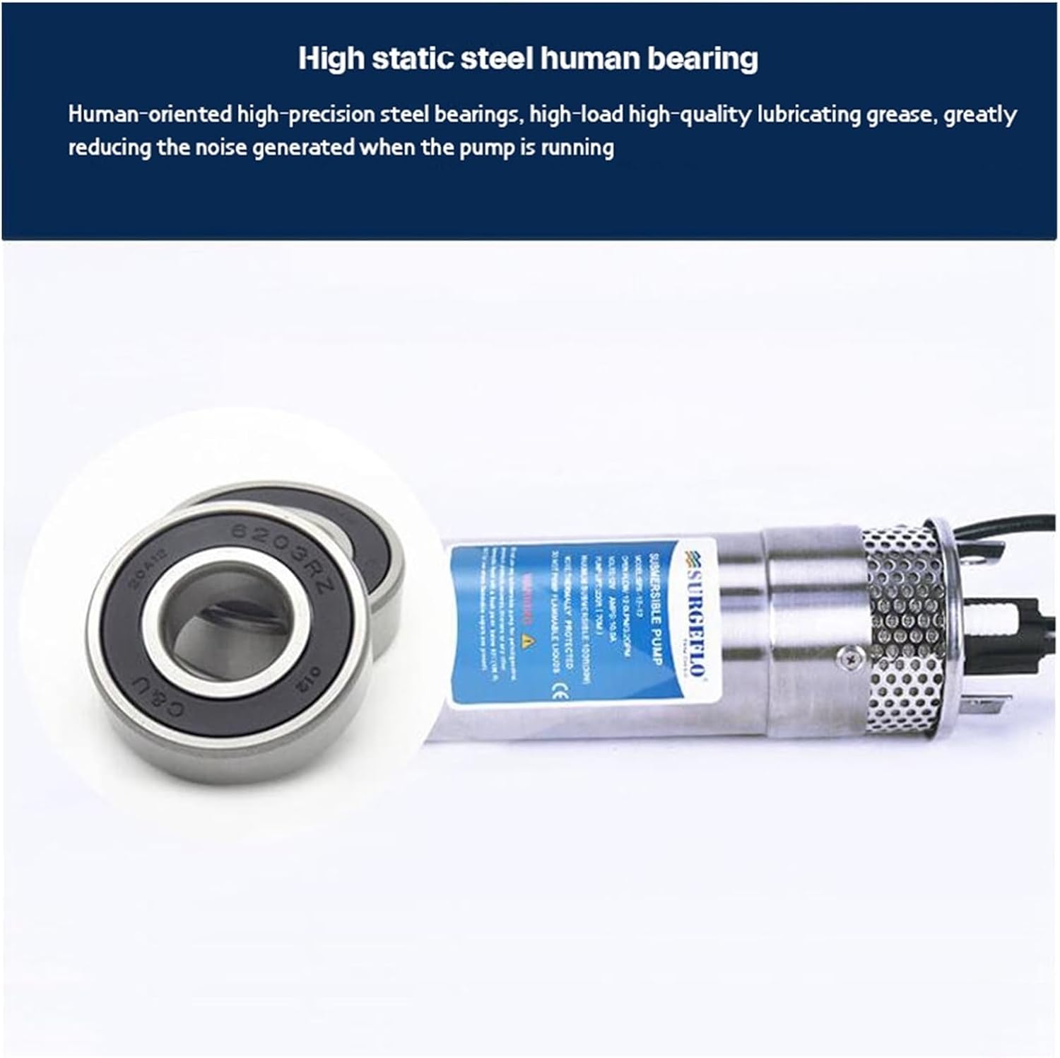 Mini Submersible Portable Electric Water Pump 8L Stainless Steel Solar Submersible Pump Electric DC 12V 24V Mini Water Pump Deep Well Pumping Household Intake High Head Flow 70M(24V)