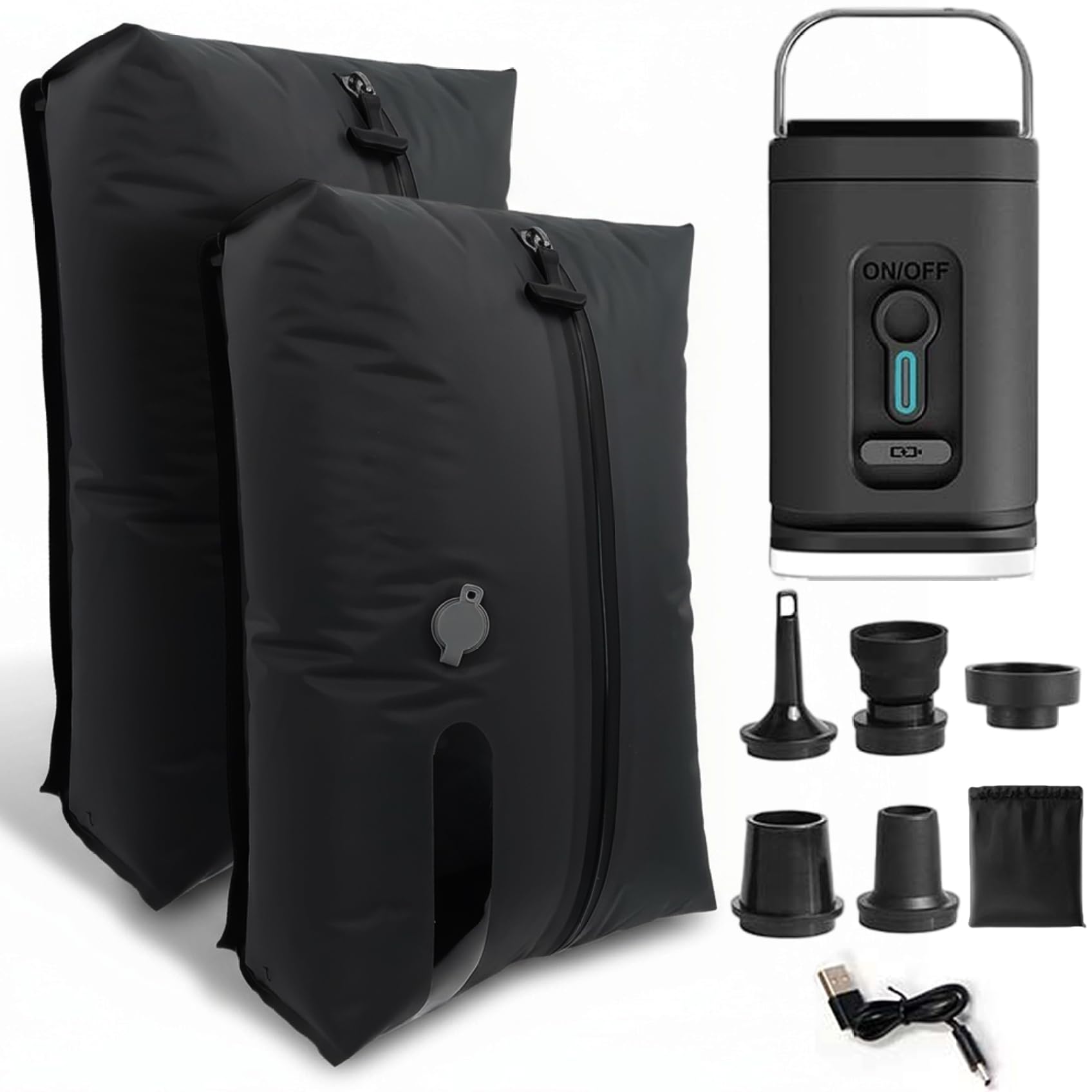 Reise-Kompressionsbeutel, 2er-Pack, 17 l Vakuumbeutel für Kleidung mit Handpumpe, wasserdichte Verpackungsaufbewahrung für Gepäck, Vakuumverpackung für Reisen