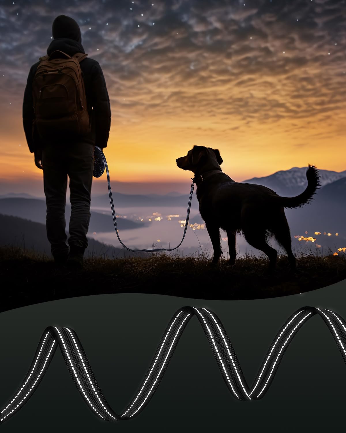 Toozey Lungo Guinzaglio per Cani Piccoli e Medi con Gomma Antiscivolo e Strisce Riflettenti, 5m 10m Lunghina Cane Addestramento in Nylon Morbido e Resistente, 10m x 2,0cm