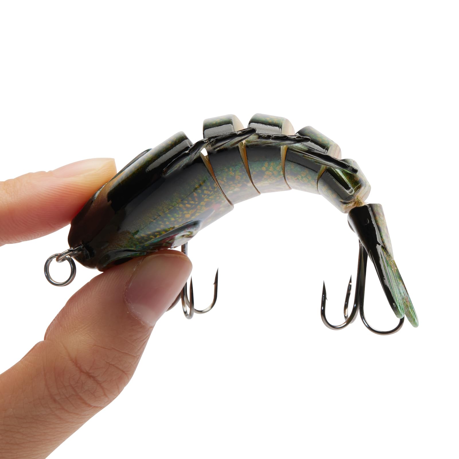 BASSDASH SwimPanfish - Leurres Swimbait Multi-Articulés en Forme de Crapet-Arlequin (Panfish) - Leurres de Surface Durs pour Bass et Eau Salée - Crankbait 3.5in / 0.85oz