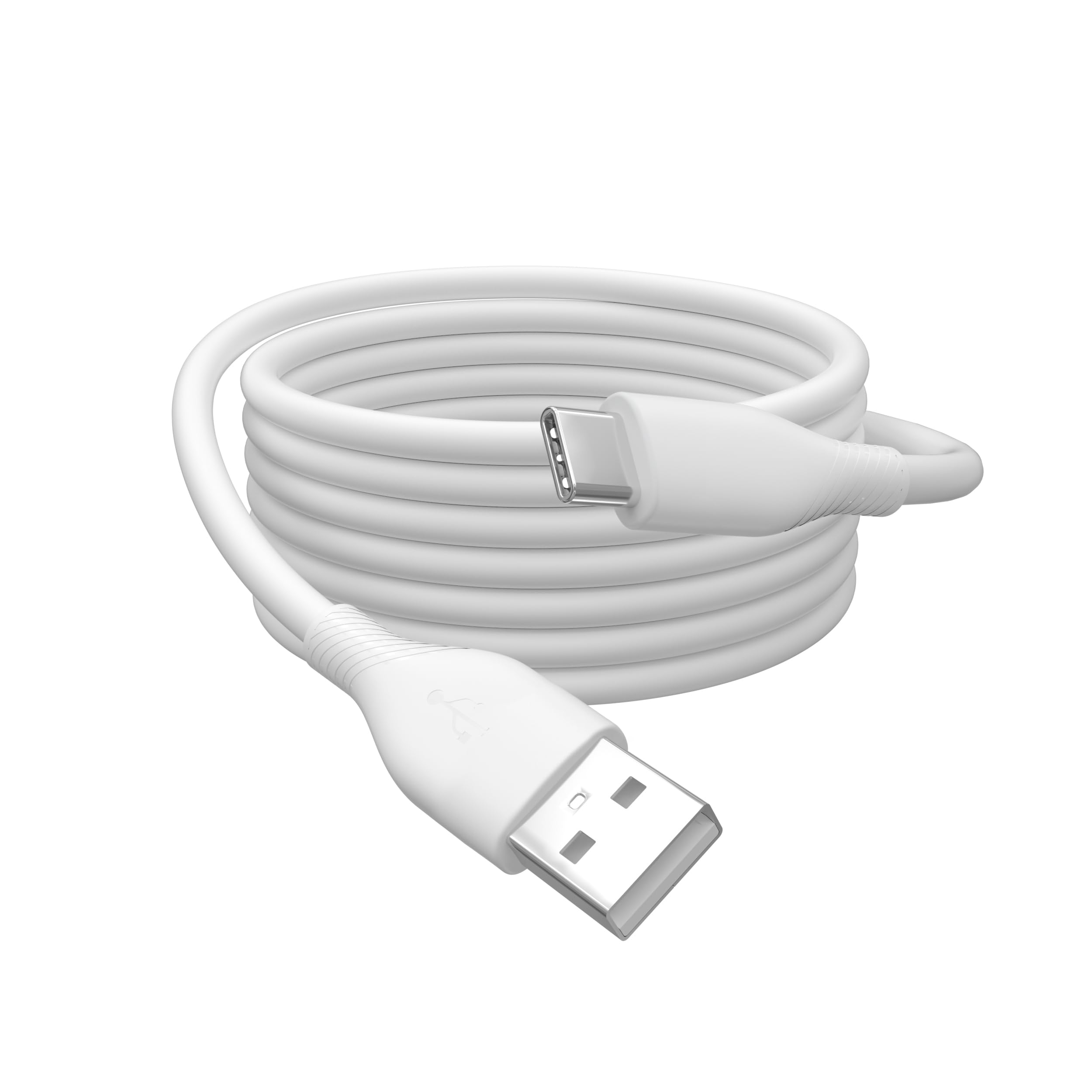 DIGITUS USB 2.0 Anschlusskabel - 0,5m - USB-A zu Typ-C - High-Speed 480 Mbit/s - 60W Power Delivery - flexibles Silikonkabel - Weiß - für iPad, iPhone, Android Smartphones, Tablets, Laptops