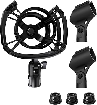 Custom Built for HyperX SoloCast Shock Mount, 2026 Upgrade Anti-Vibration Suspension Elastic Shock Mount Holder Clip Mics Stand Compatible with SoloCast Microphone