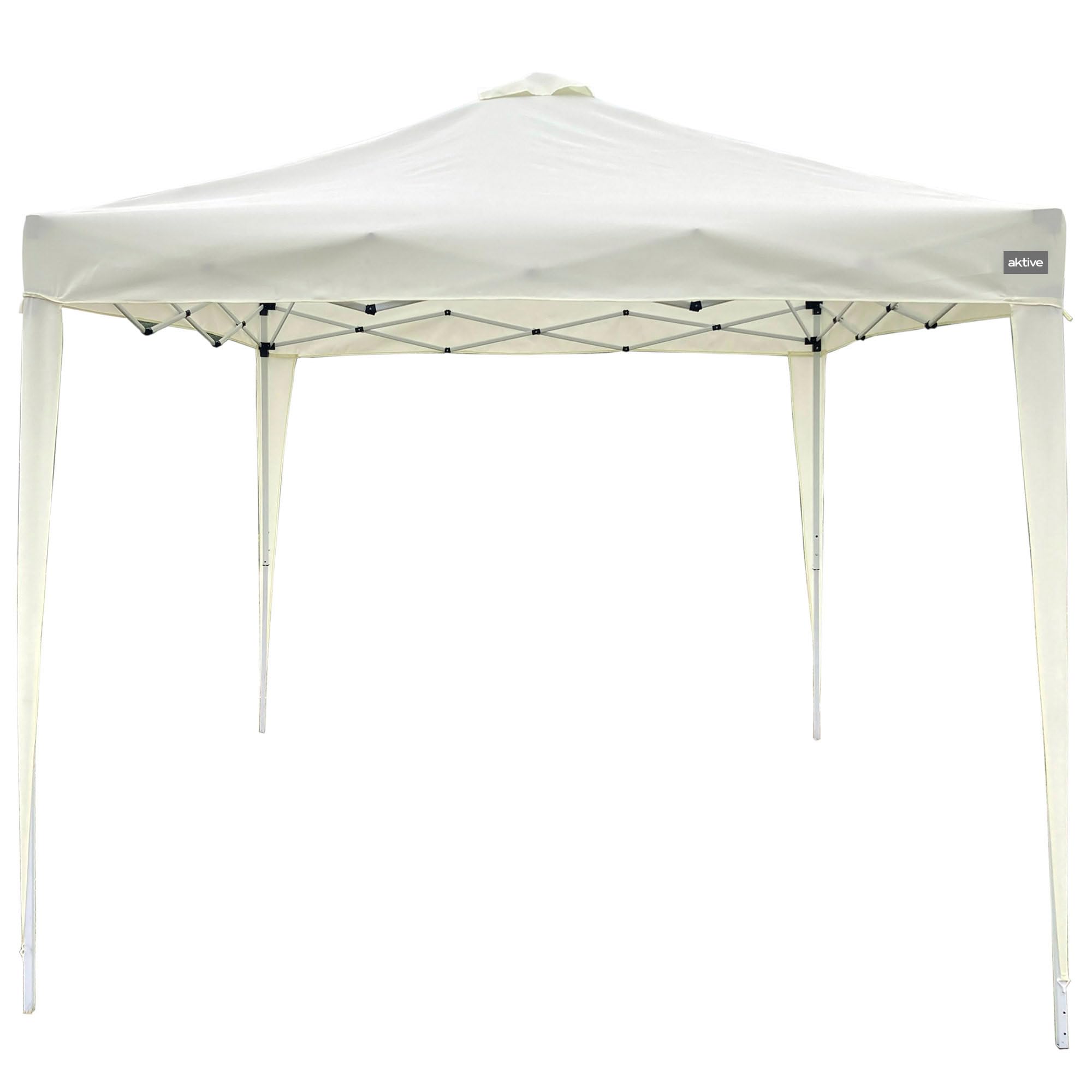 AKTIVE Tente Pliante 3X3 M, Gloriette de Jardin Pliante, 300X300X240 cm, Couleur Beige, 150 grammes, Toit Ventilé, Montage en 10 Minutes, Jardin