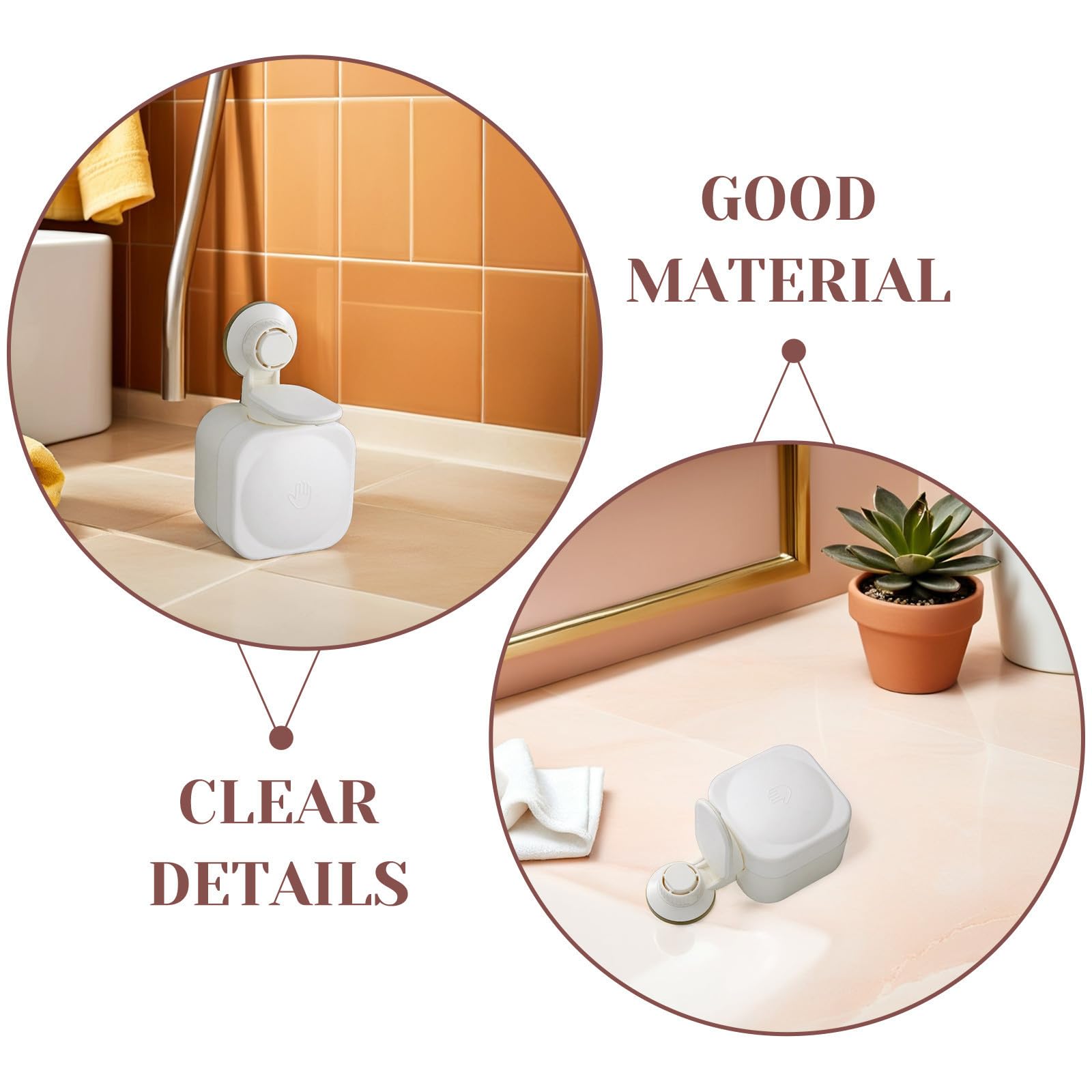 VOSAREA Dispensador de Jabón de Pared Ventosa para Baño, Diseño Moderno en Abs, Dosificador Suave para Gel y Lociones, Adecuado para Hospitales y Restaurantes