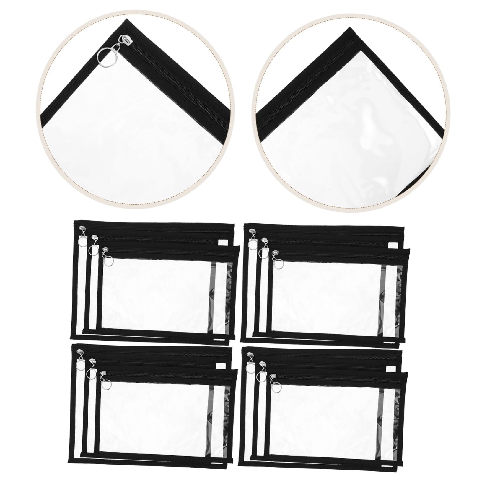 iplusmile 12pezzi Sacchetti Trasparenti Cerniera in Pvc Borse Organizer Per Documenti e Cosmetici Impermeabili e Pratici Per Uso Quotidiano e Viaggio
