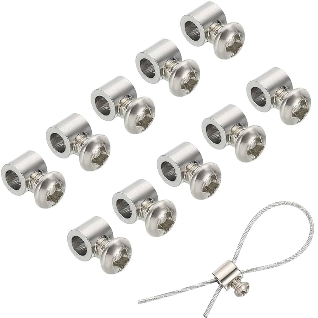 10uds Agujero Alambre Cuerda Clips, Acero Cable Abrazaderas, Inoxidable Acero Único Agujero Bloqueo Cable Abrazaderas Clip, para Cable Montaje, Único Agujero Cable Bloqueo Cuerda Accesorios