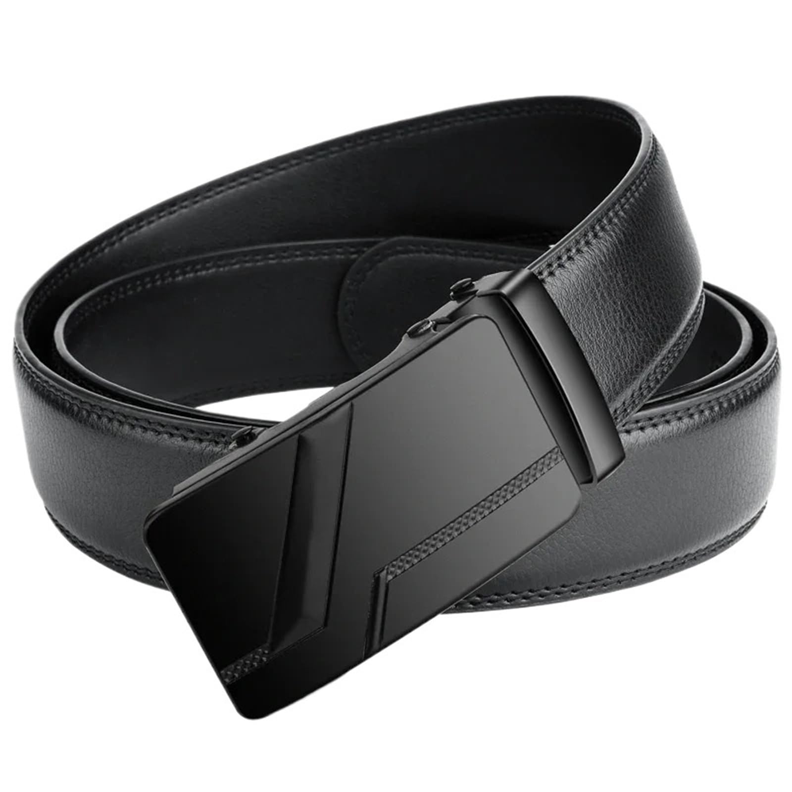 Gürtel Herren Legierungs-Automatikschnalle, Schwarze PU-Ledergürtel, 105, 150, 140, 130, 160, 170 cm, großer Herrengürtel in Übergröße(160cm)