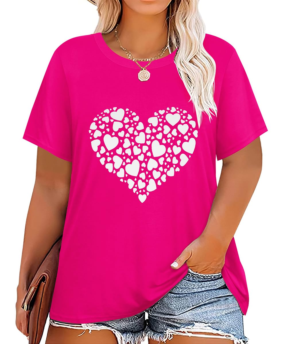 RITERA Women's Plus Size Crewneck Tops Short Sleeve Oversized T Shirt for Women Spring Summer XL 5XL