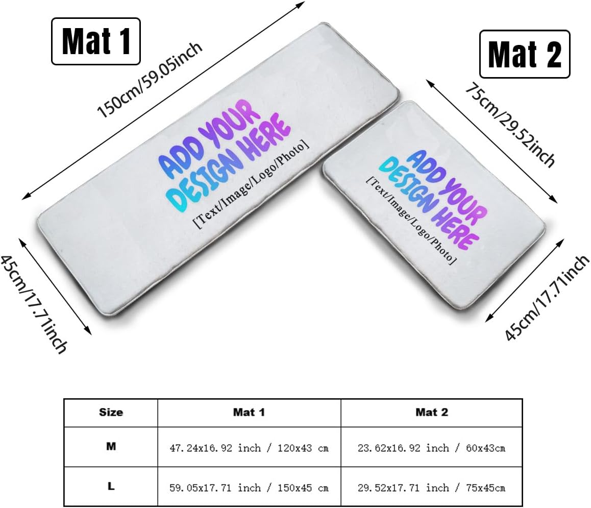 Personalized Mat,Custom Text Logo Photo Doormat Kitchen Mat Rug Indoor Outdoor Decor Entrance Mat Non Slip Floor Mat Rug for Mom Dad Friend Couples Gift Pink L