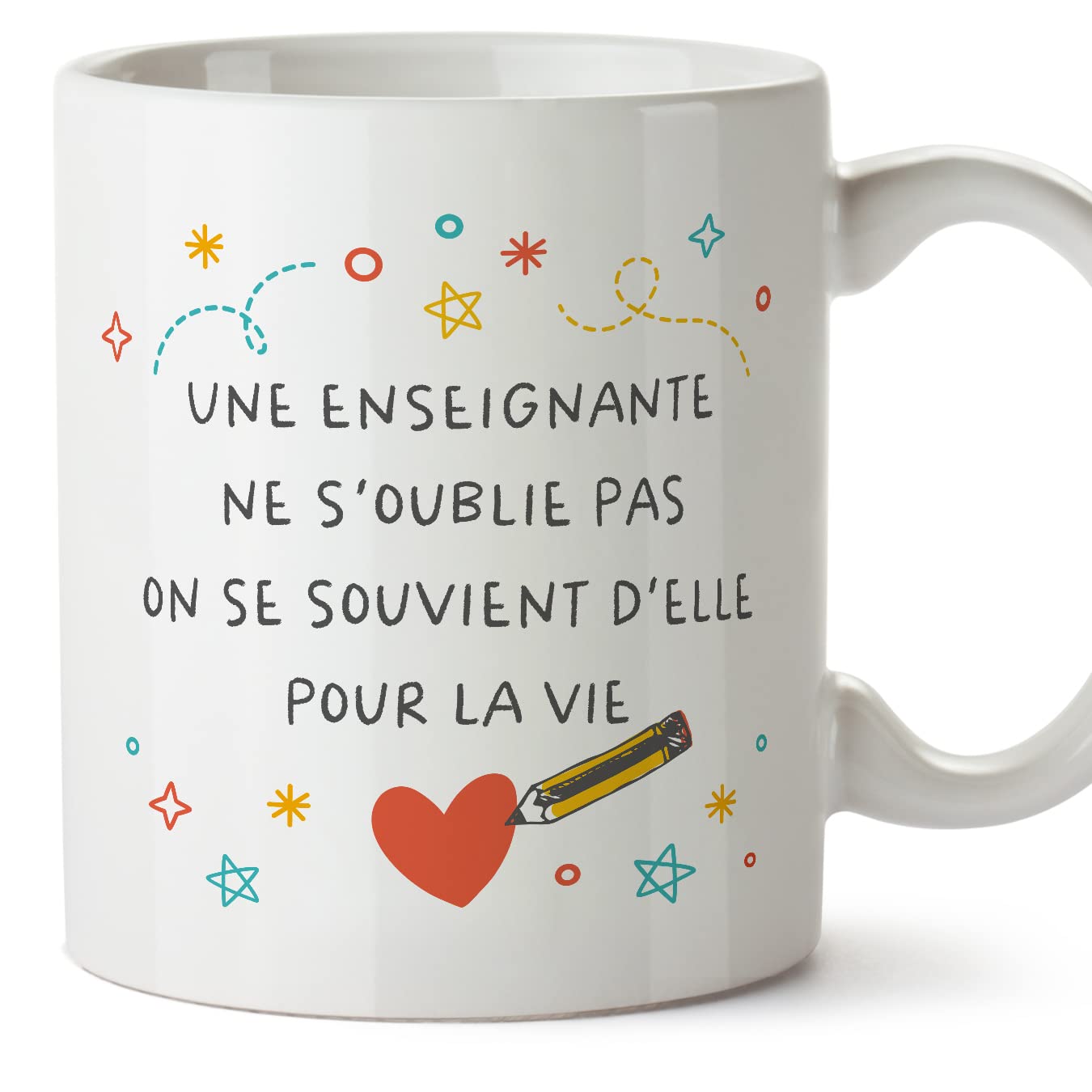 MUGFFINS Teacher Woman Mug - in French - Ne s'oublie pas - Funny Gift for Colleagues - Ceramic 11oz Mug