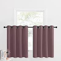 Vista 189 de NICETOWN - Cortinas opacas graduadas para ventanas pequeñas del baño, cortinas de privacidad de 30 pulgadas de largo para mini lavandería y cocina