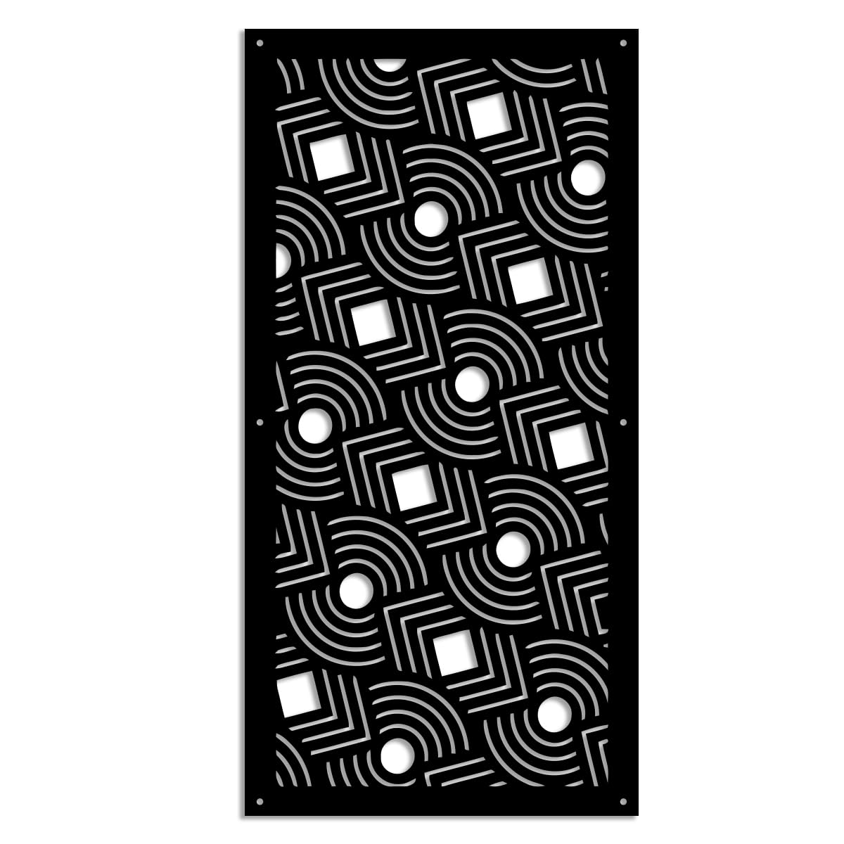 Quadro traforato per arredamento modello AIM - Pannello In PVC Traforato - Parasole colore Nero 73X148 CM