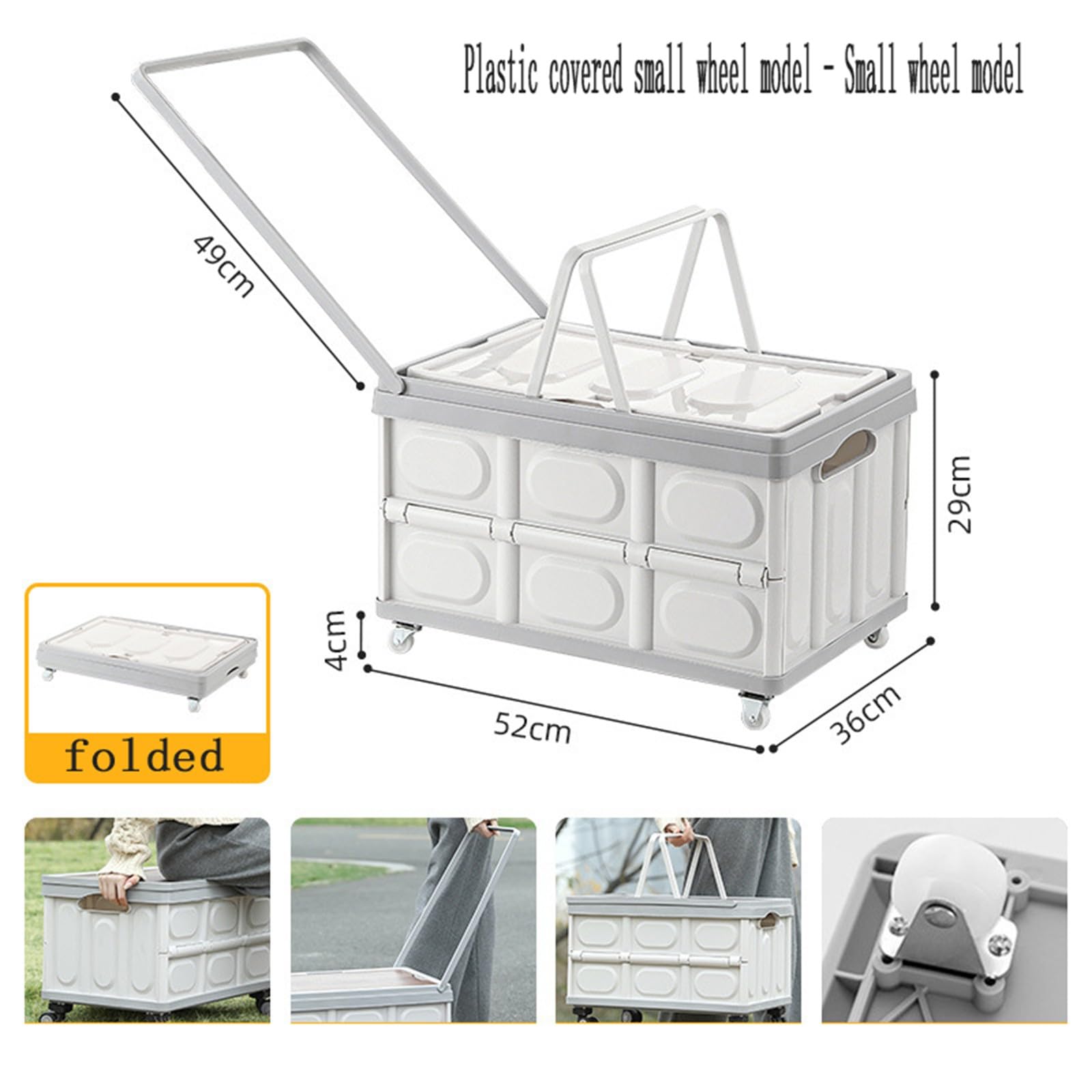 Caisse Pliante Empilable en Plastique avec Couvercle et Poignée Grande Capacité Boîte de Rangement Portable pour Camping Voyage Maison Voiture Bureau Garage Outils Bleue C